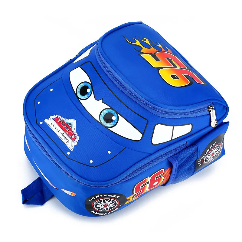 Disney  Cars Lightning McQueen 95 Flame Backpack for  child Water Resistant School Bag Adjustable Strap Multi-Color Cartoon Gift
