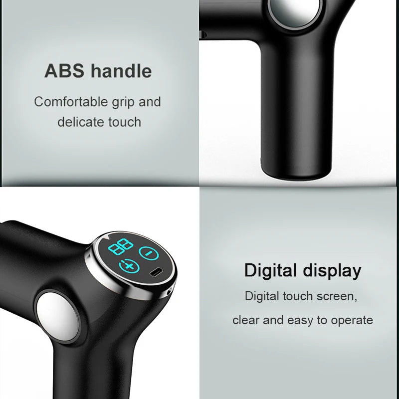 Fascia Gun Deep Tissue Massage Black Gray LED Display Multifunctional Device 32 Speed Control Fitness Exercise Assistant Tool