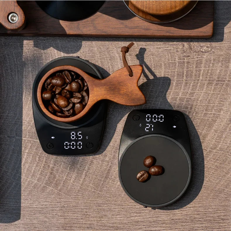 Mini Coffee Scale Electronic Italian Coffee Bean Scale Palm Size Timing Weighing Scale Home Kitchen Tool Coffee Bar Accessories