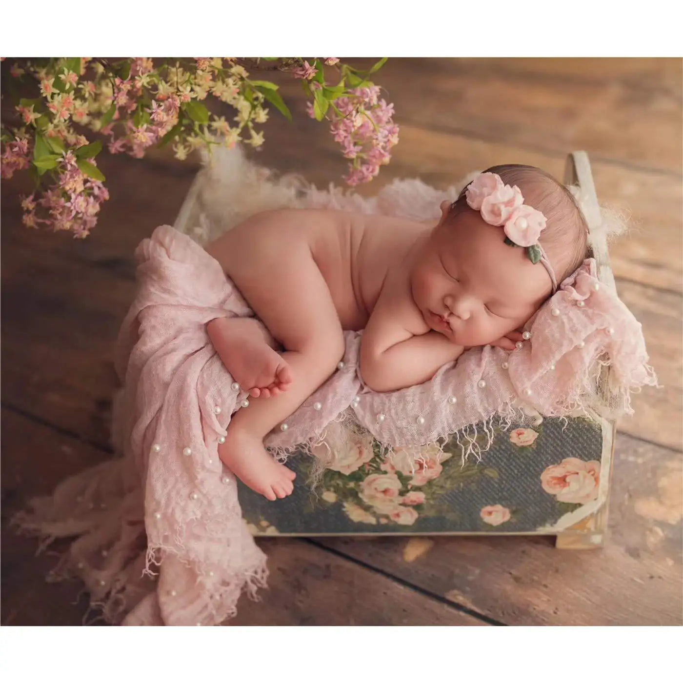 Newborn Photography Prop Baby Wraps with Pearls Soft Stretch Wrap Blanket Little Babe Cloth Accessories Swaddle Photo Accessori