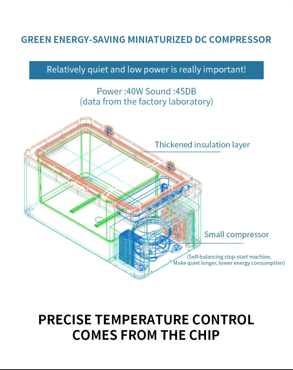 Car refrigerator compressor large truck refrigerated freezer car home dual-use refrigeration mini small freezer 12V24V