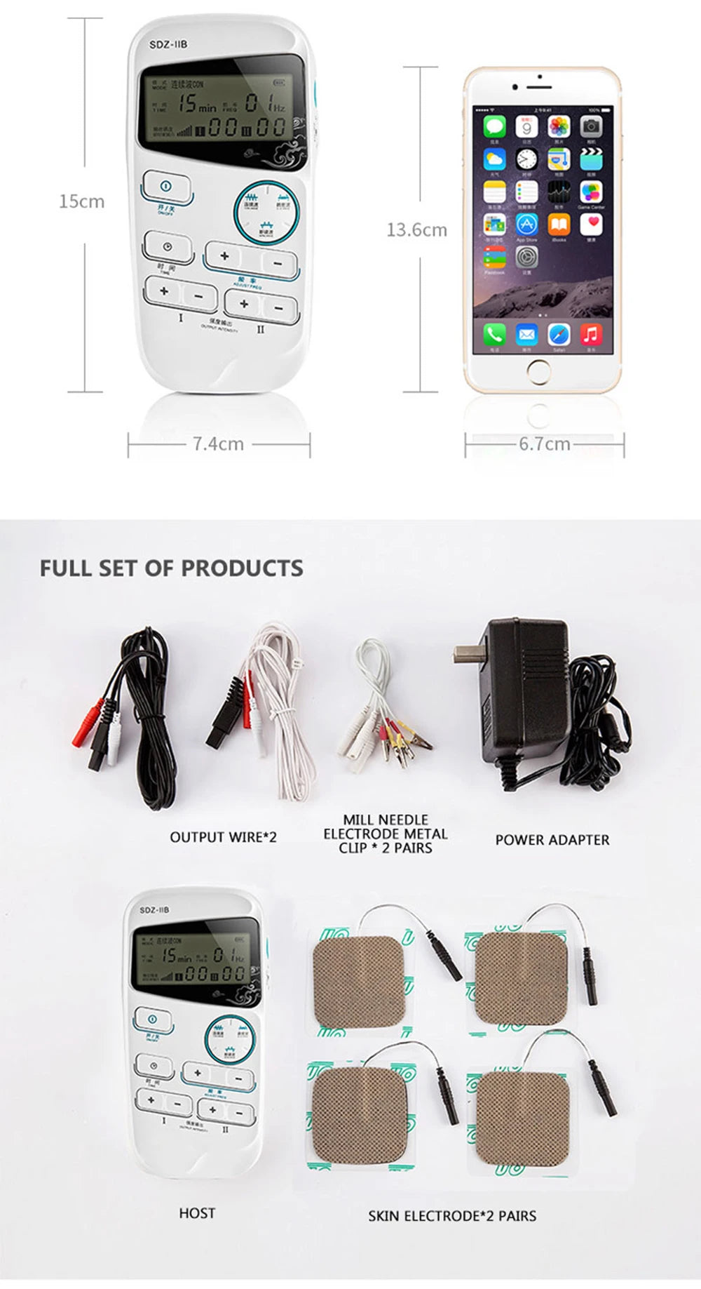 SDZ-IIB Portable Electroacupuncture Nerve and Muscle Stimulator Electro Acupuncture Treatment Instrument 3 Waveform