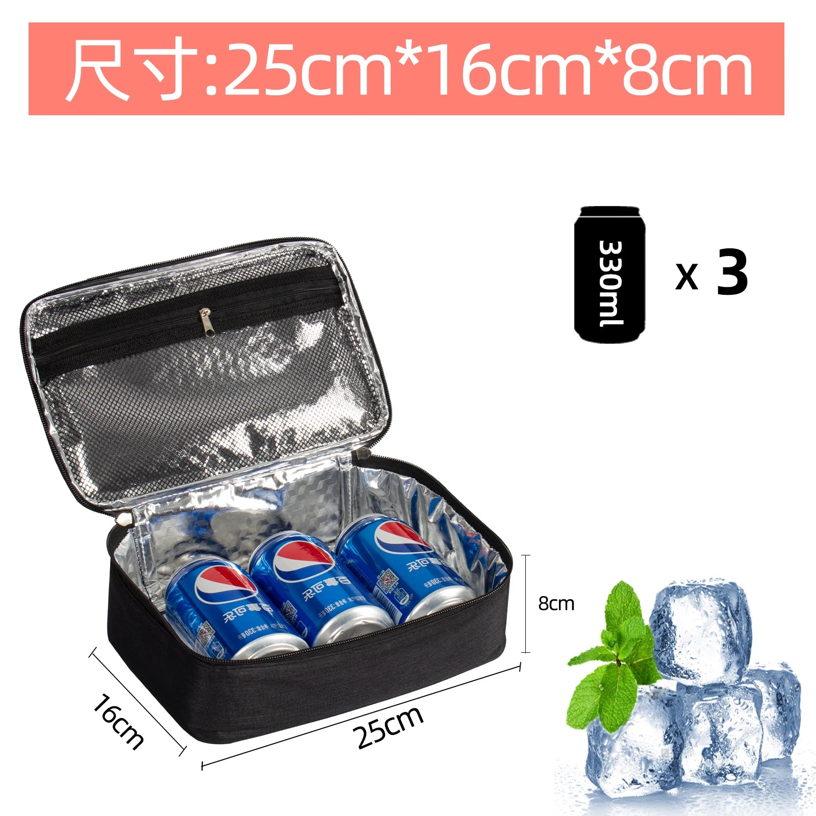 Square Insulated Lunch Bag for Women Thermal Cooler Bento Box Bags Food Carrier Portable Travel Picnic Delivery Meal Container