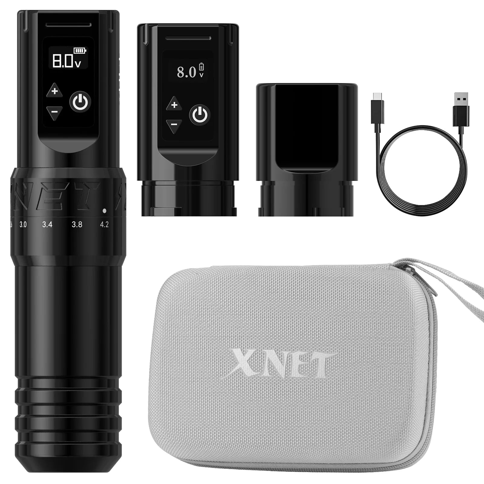 XNET T1 Wireless Tattoo Machine Pen 7 Adjustable Stroke Custom Motor LCD Screen Battery Makeup Microplasty Pen For Tattoo Art