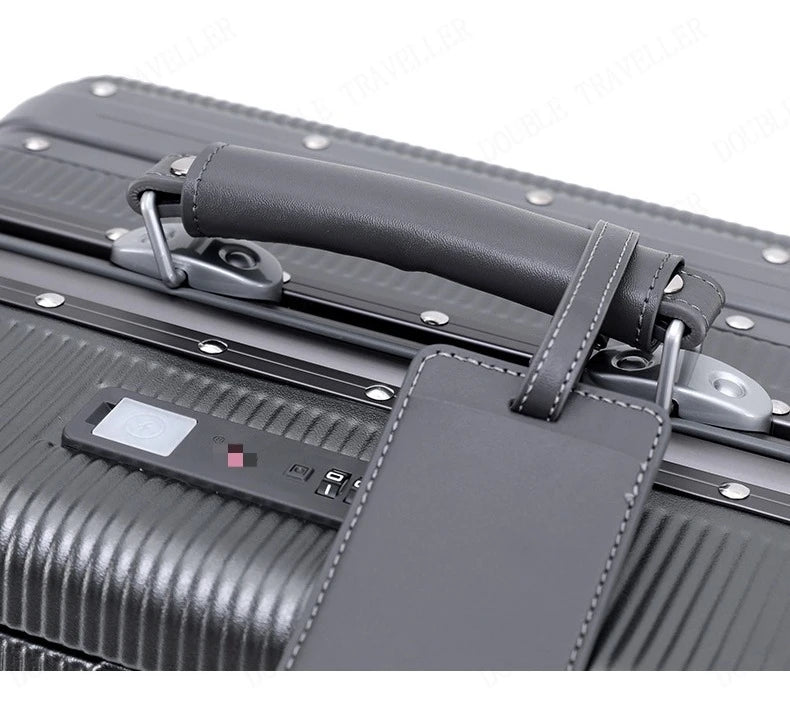 Aluminum Frame Luggage Password Carry on Luggage with Wheels Quiet Universal Wheel Fashion Travel Box Pull Rod Box
