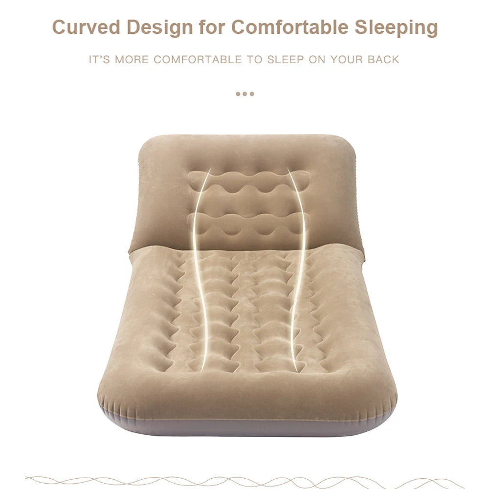 Inflatable Folding Sofa Double Multifunctional Outdoor Camping Inflatable Mattress Travel Backrest Sofa Bed