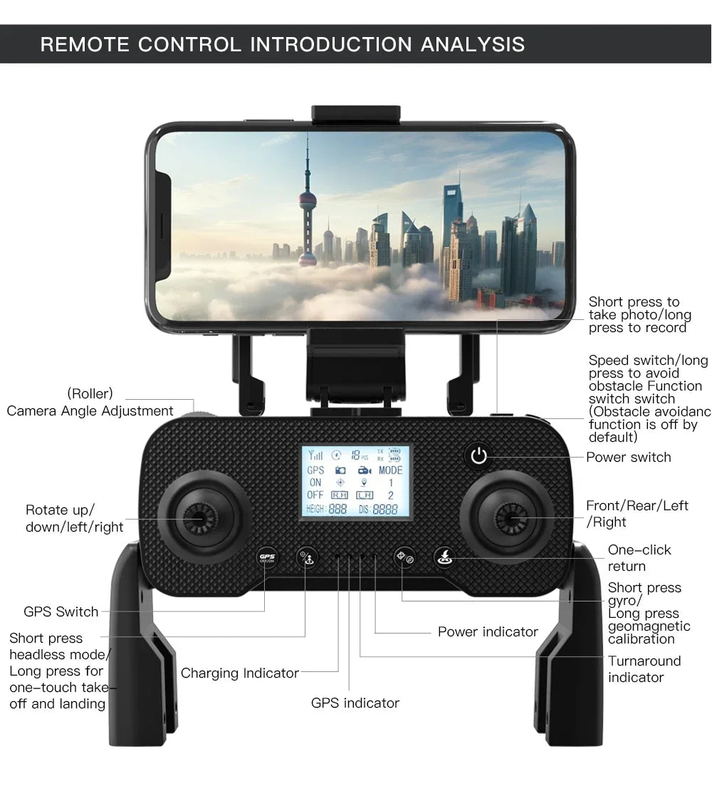 L200 PRO MAX Drone 4K 2-Axis PTZ HD Dual Camera 360° Laser Obstacle Avoidance Brushless Motor GPS 5G WIFI RC FPV Quadcopter Toys