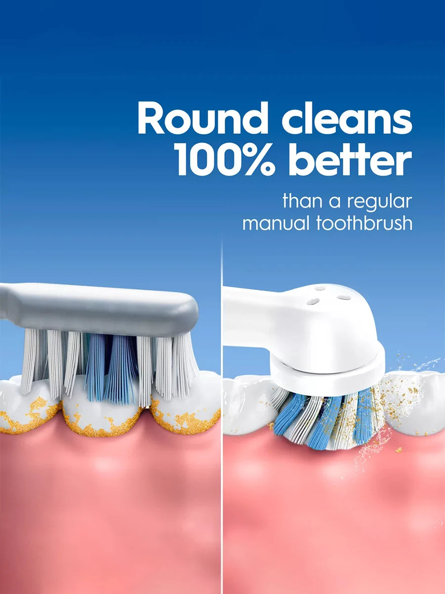 Oral B Rotation Electric Toothbrush AA Battery 7600 Rpm Cross Action Cleaning Teeth Tooth Brush with Brush Refills