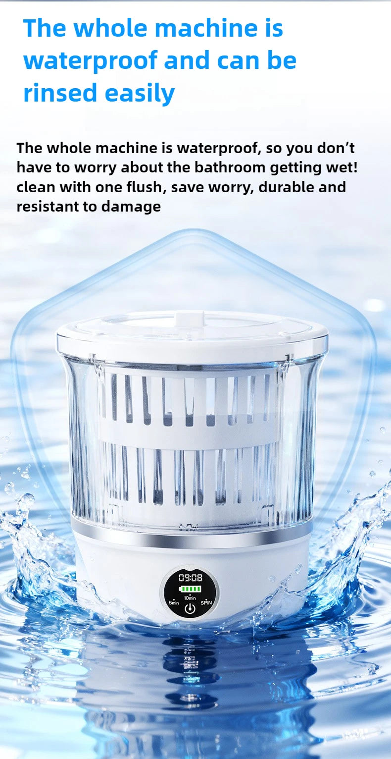 3L Mini Washing Machine Portable Home Clothes Socks Underwear Cleaning Washing Machine Travel Washing Machine with Spin Drying