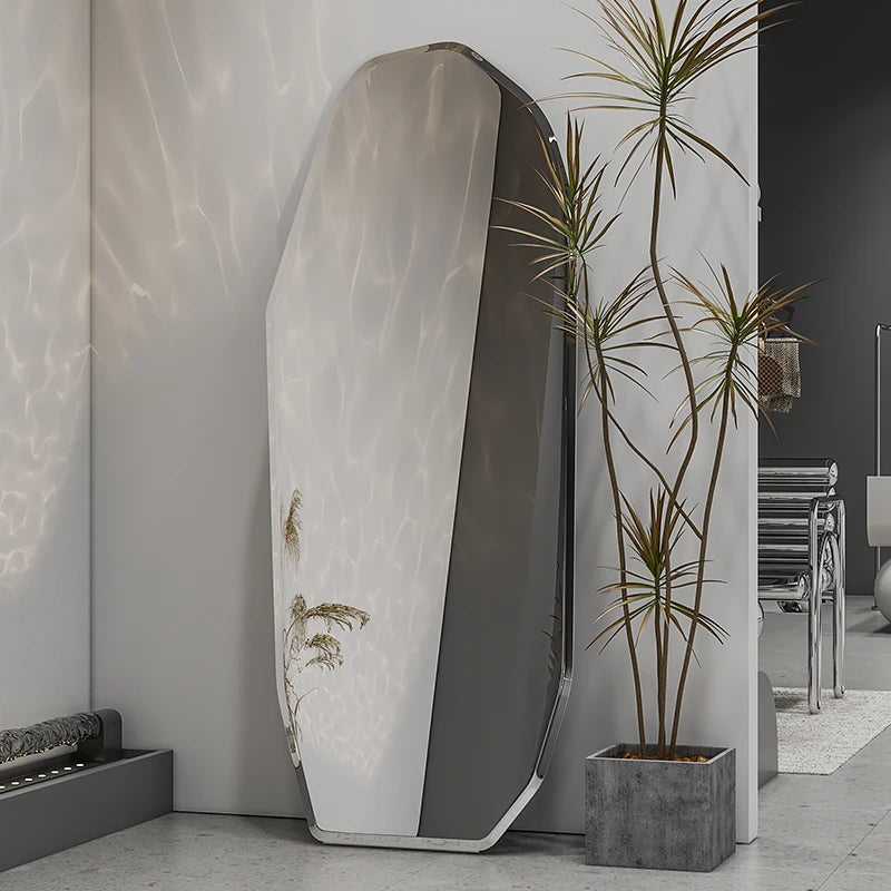 Standing Full Body Mirror Standing Dressing Aesthetic Modern Abnormity Mirror Irregular Minimalist Big Espelhos Home Decorations