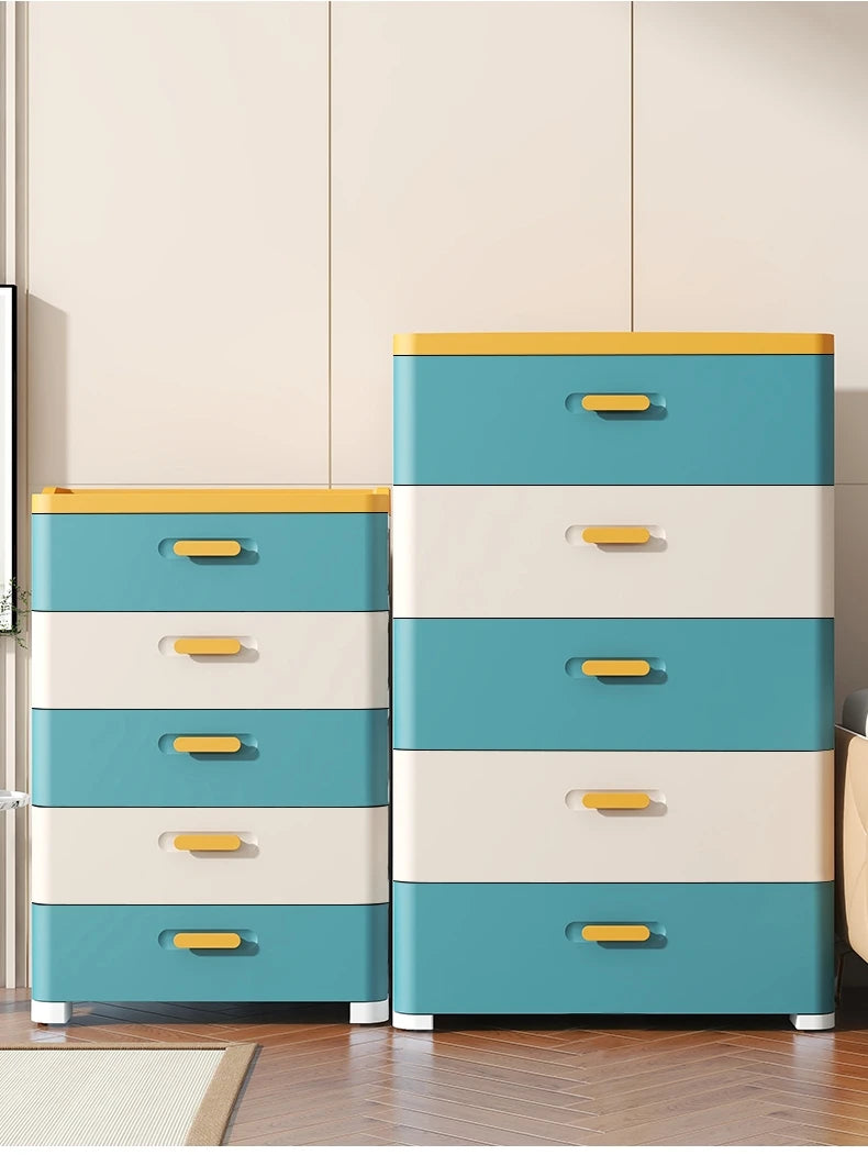 Thickened Drawer Storage Cabinet, Multi-Layer PP Organizer, Silent-Wheel Bedside Cabinet, Modern Large-Capacity Home Storage Box