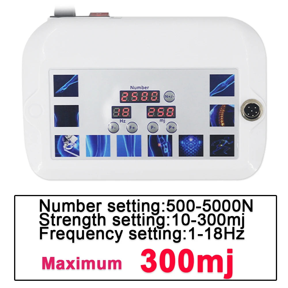 Professional 300MJ Shockwave Therapy Machine For ED Treatment Knee Pain Relief Physiotherapy Physics Shock Wave Body Massager