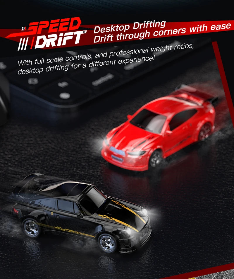 2025 New Kf20 1:64 Drift Rc Car Four-wheel remote-controlled racing car Full proportions Desk Competition Toy Boys Ideal gifts.