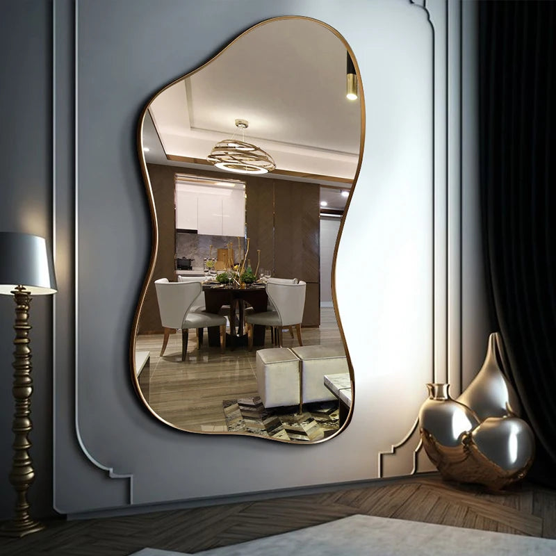 Large Size Full Body Mirror Standing Art Wall Luxury Irregular Frame Accent Unique Mirror Xenomorph Espelhos Trendy Furniture