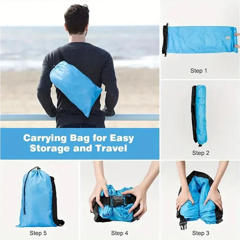 Portable Lazy Inflatable Sofa - Outdoor & Indoor Foldable Air Mattress, Quick-Fold Sofa Bed for Lunch Breaks