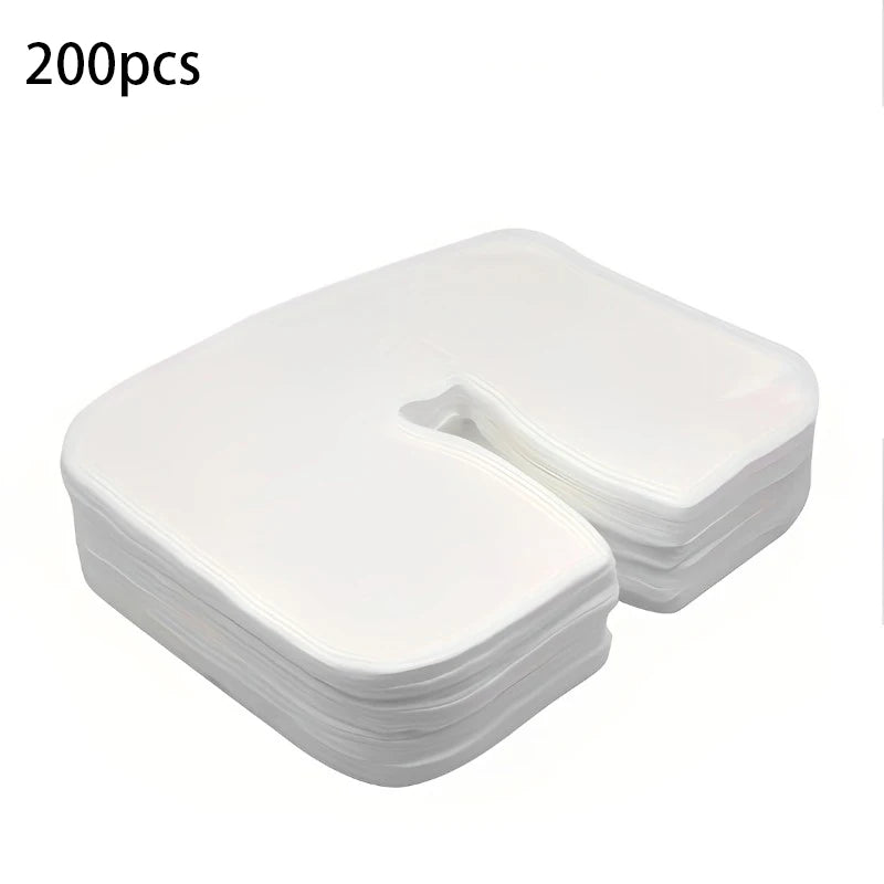 500/100pcs Disposable Face Cradle Covers Headrest Massage Pillow Paper Soft Non-Woven Face Covers for Spa Salon Beauty Supplies