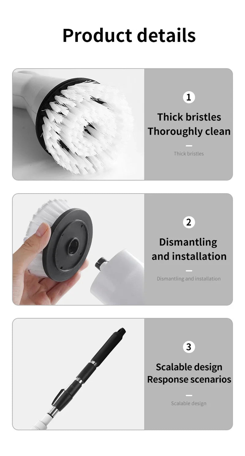 Xiaomi 2000mAh 6-in-1 Electric Cleaning Brush Wireless Electric Rotary Clean Brush Shower Clean 8 Head For Bathroom Kitchen Home
