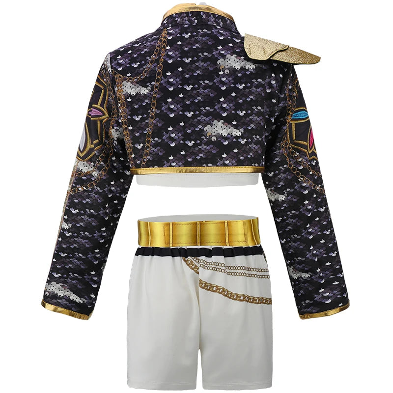 Girl Set 3pcs Demon Hunters Rumi Cosplay Costume Birthday Party Stage Performance Costume Halloween Carnival Kids Dress Up Set