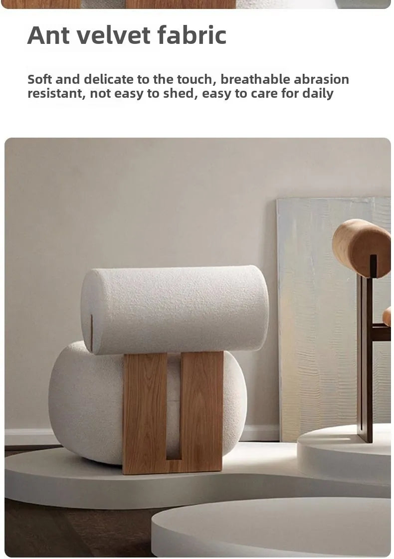 Nordic, Solid Wood, Sofa Chair, Modern, Light Luxury, Cream Style, Living Room, Lazy, Chair, Leisure Chair