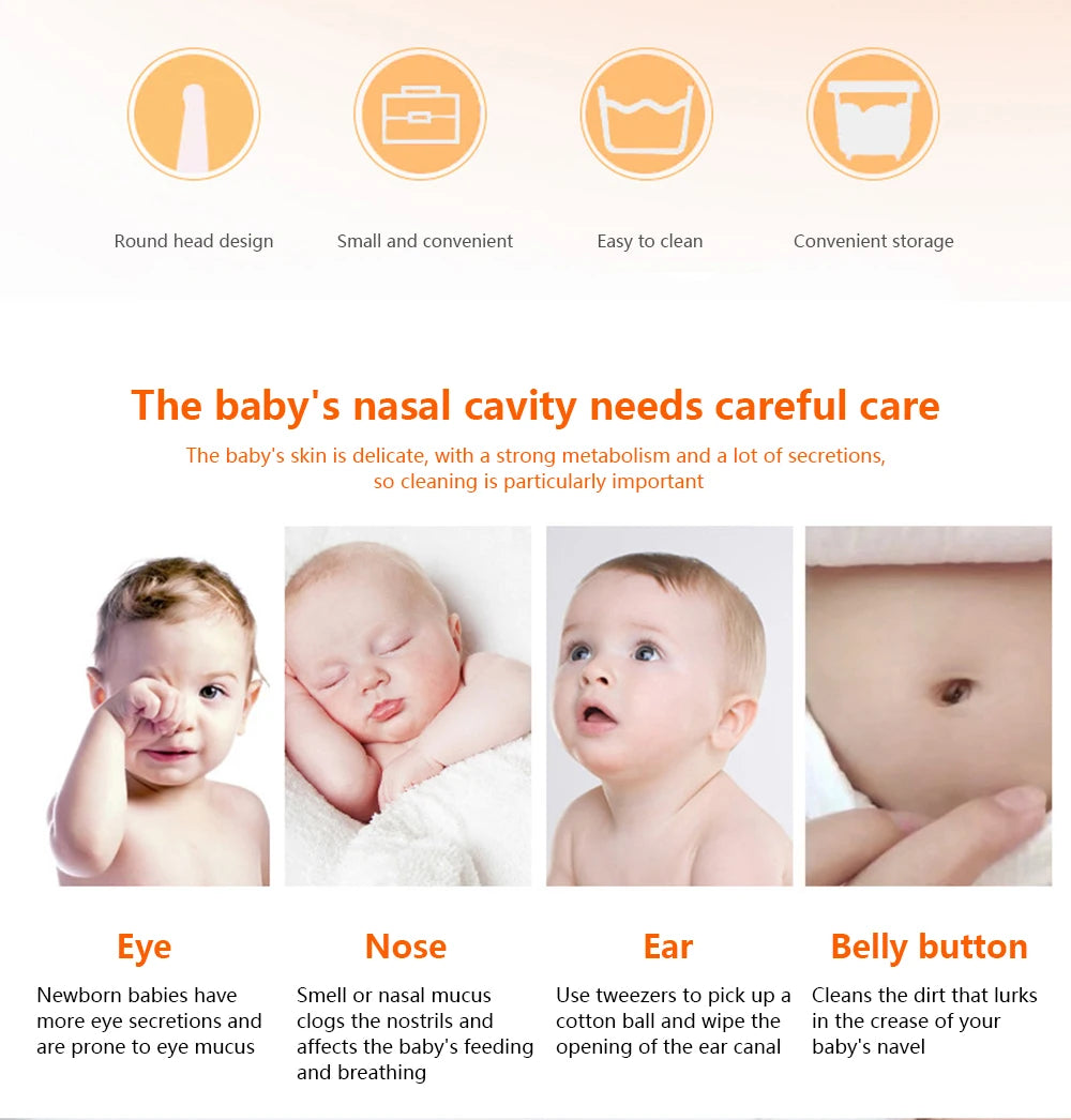 Baby Dig Booger Clip Infants Ear Nose Navel Clean Tools Kids Safety Tweezers Cleaning Forceps Toddler Nasal Cavity Care