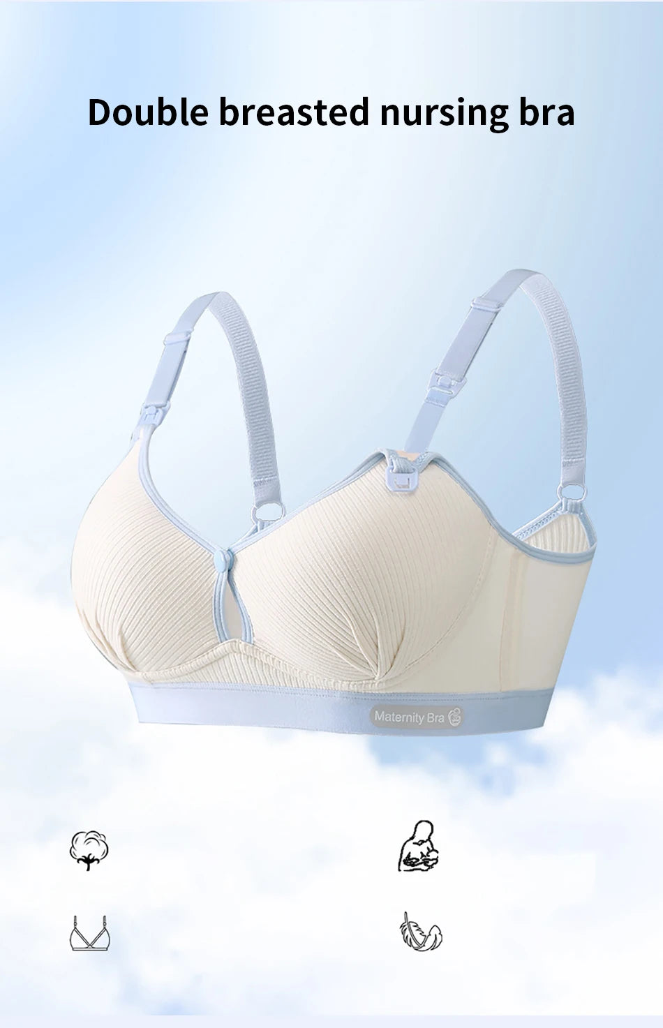 Maternity Nursing Bra No Underwire Front Open Summer Support Cups Bralette Soft Comfort for Pregnant Women Underwear Clothing
