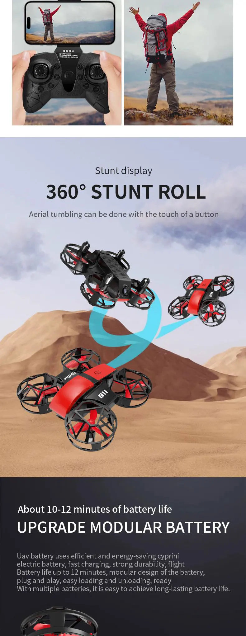 Dowellin D12 Drone Mini Remote Control Aircraft New Children's Toy HD Dual Camera Fixed Height RC Quadcopter Starter Gifts