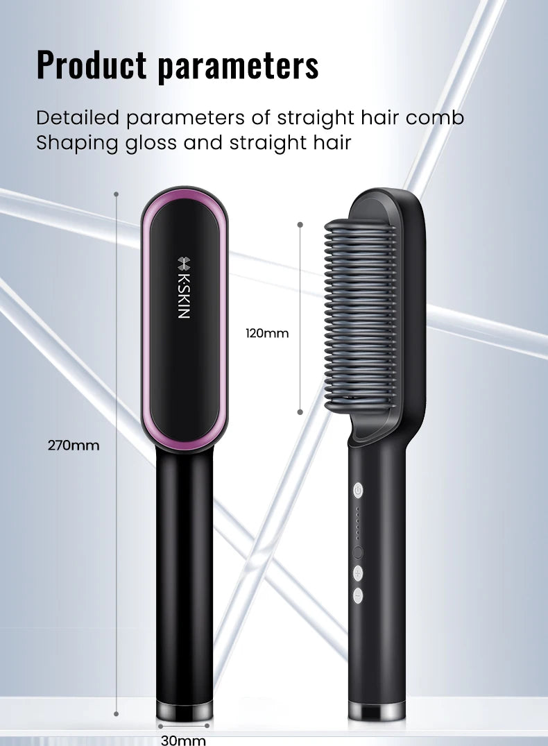 KSKIN Hot Sale Hair Straightener 2 in 1 Brush Multifunctional Professional Hair Flat Iron Hair Comb