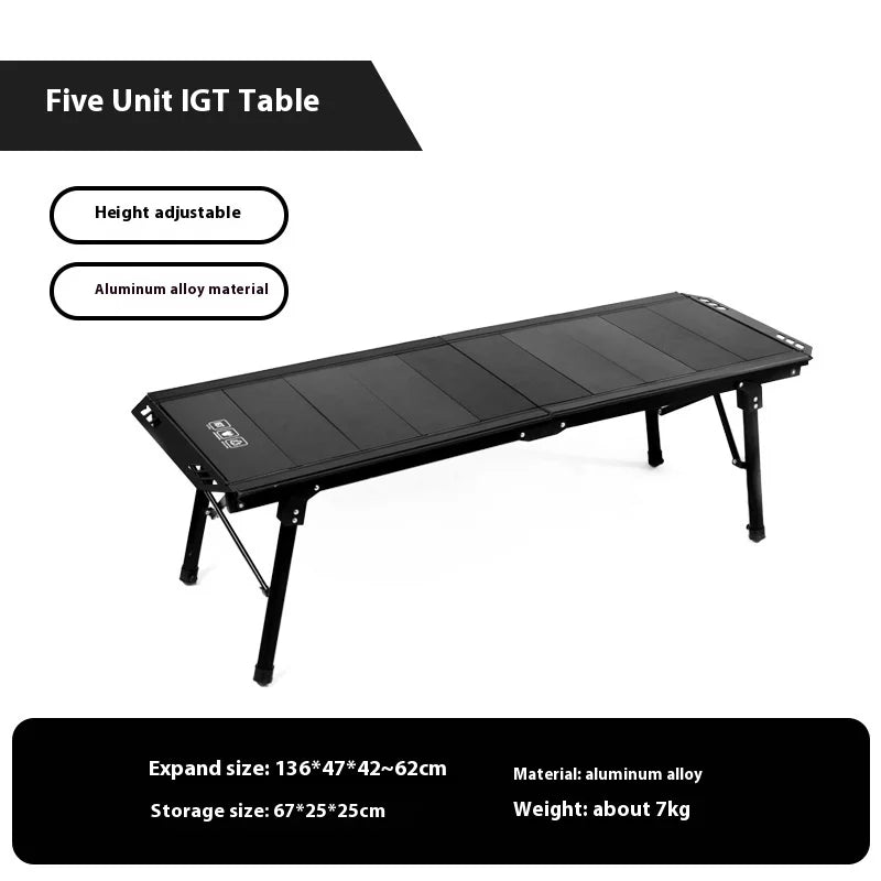 Folding IGT table 5 Unit Lightweight table Backpack roll table Expand adjustable leg desk Desktop burner bbq table