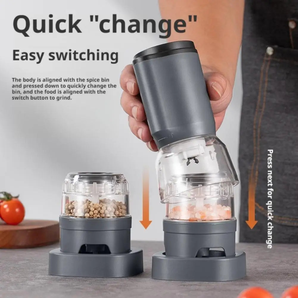 Pepper Grinder Electric Mill Rechargeable Design Kitchen Gadget Fast Grinding Coarse Fine Adjustable Cooking Essential Tools
