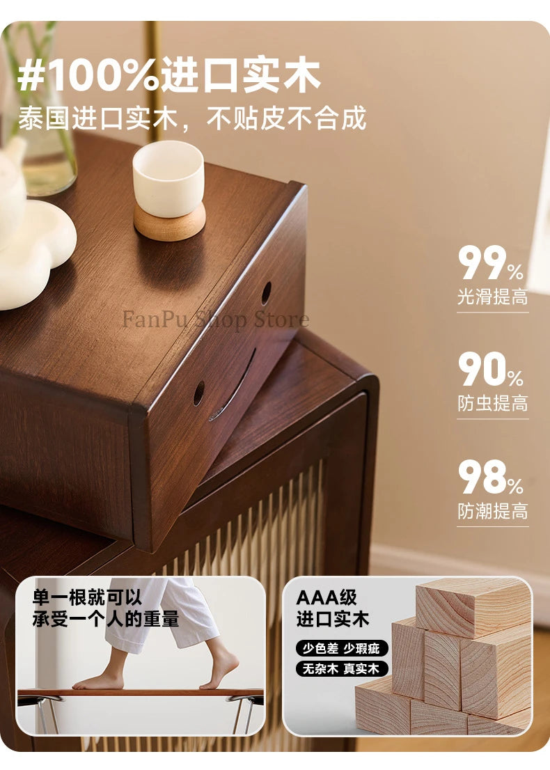 Solid wood chest of drawers, TV cabinet side cabinet, sofa side cabinet, bedroom storage cabinet, robot bedside cabinet