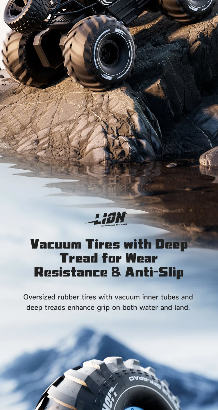 4DRC New Y10 Remote Control Car 2.4G Rc Boat Waterproof Amphibious Stunt Car 4WD All Terrain Truck Toys for Kids Birthday Gifts