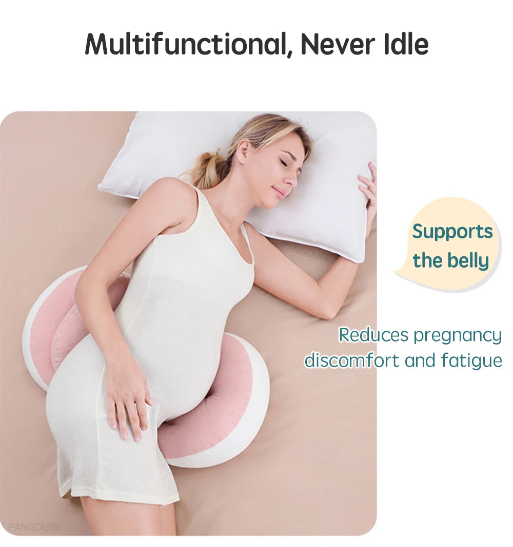 PANGDUBE Pregnancy Pillow with 1pc Free An Auxiliary Pillow Cotton Waist Support Pillow for Pregnant Women Sleeping Body Pillow