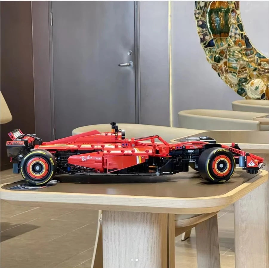 Super red sports car formula racing track car puzzle assembly group boys and girls birthday gift toys