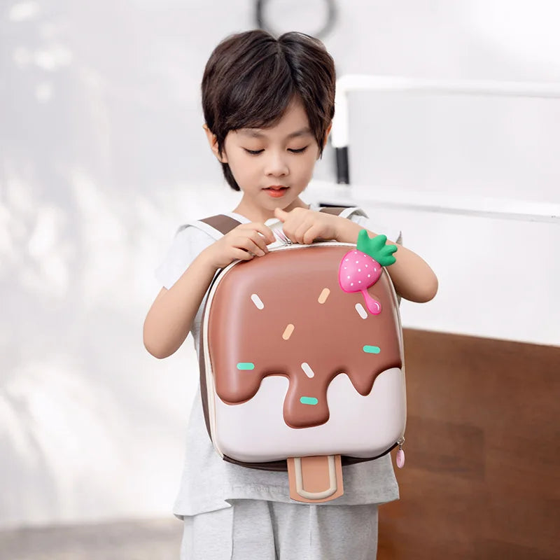 2024 New Korean Version Ice cream Shape Children's Backpack Kindergarten Schoolbag 3-5 Years Old Boys Girls Cute Children Bag