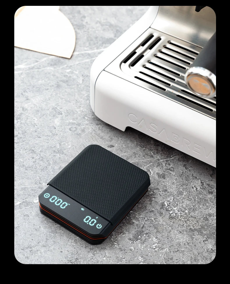Portable Digital Coffee Scale – Rechargeable High-Precision Kitchen Scale with Timer 2kg/0.1g Accuracy for Pour-Over, Espresso