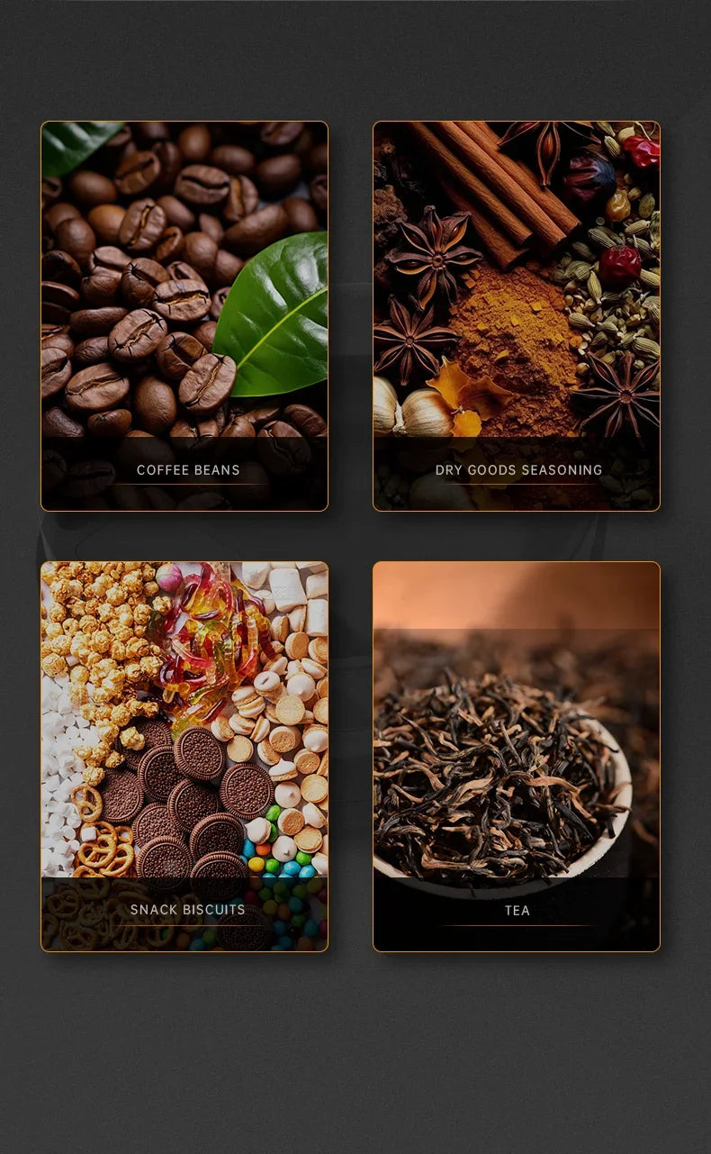 MUVNA Electronic Scale Bean Tray Espresso LED Weighing 0.1g ABS Electronic ScaleHigh Precision Measures Black Beige