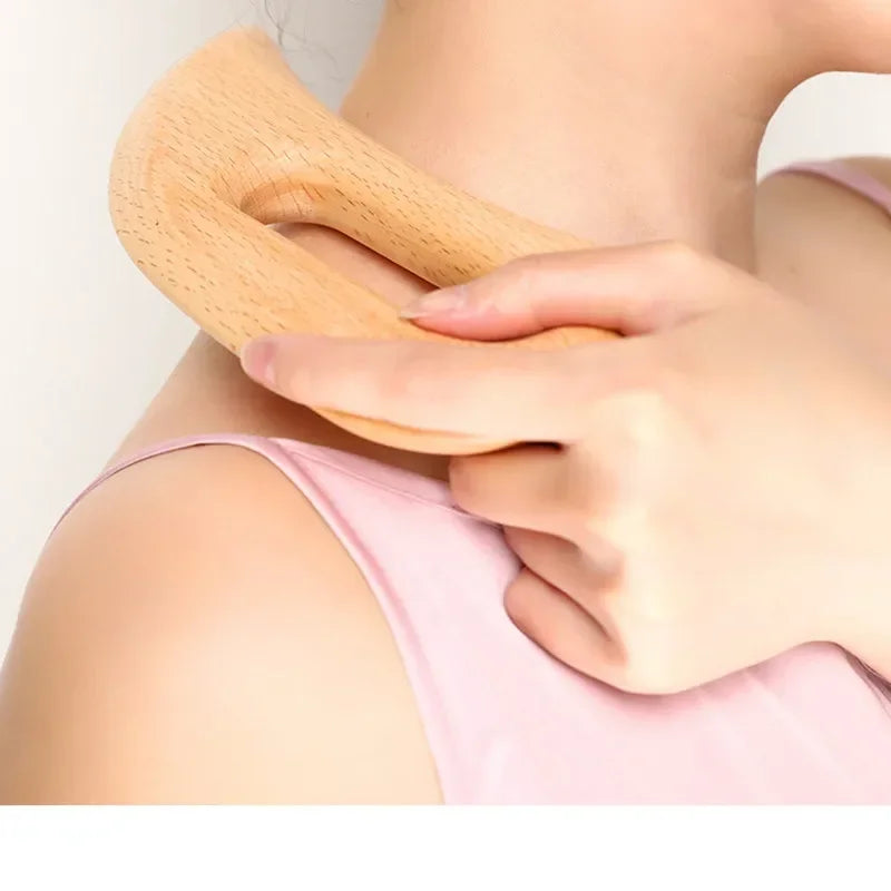 Body Gua Sha Tool Wooden Lymphatic Drainage Tool for Anti Cellulite and Relieve Muscle Fatigue Massage Tools for Neck Back