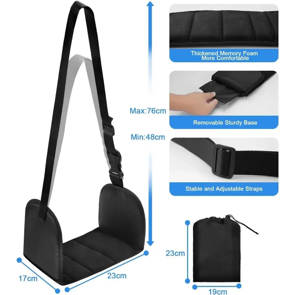 Foot Hammock for Flight, Plane Foot Hammock, Flight Essentials Hammock Support Plates Perfect for Long Travel Foot Leg Rest