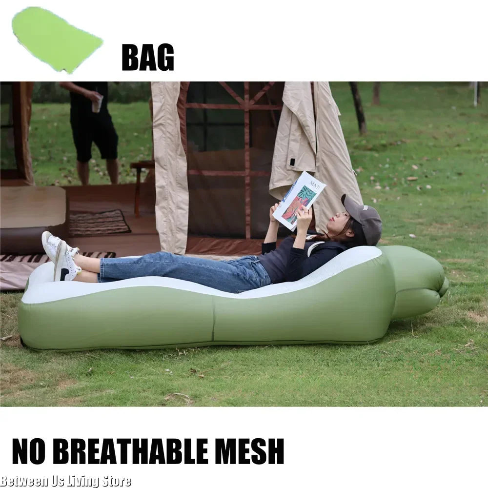 100% Waterproof Amphibious Inflatable Seatings Garden Furniture Lazy Inflatable Bed Convenient Storage Bag Explosion-proof Sofa