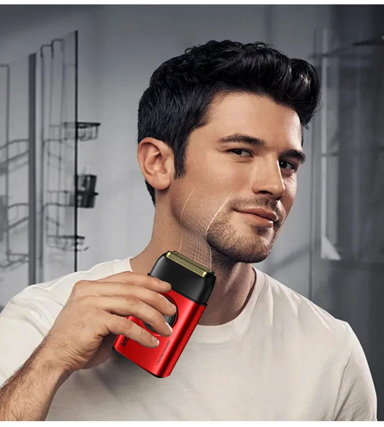 VGR high-end men's shaver alloy reciprocating three blade shaver LED intelligent digital display 9000 speed hair trimmer V-378