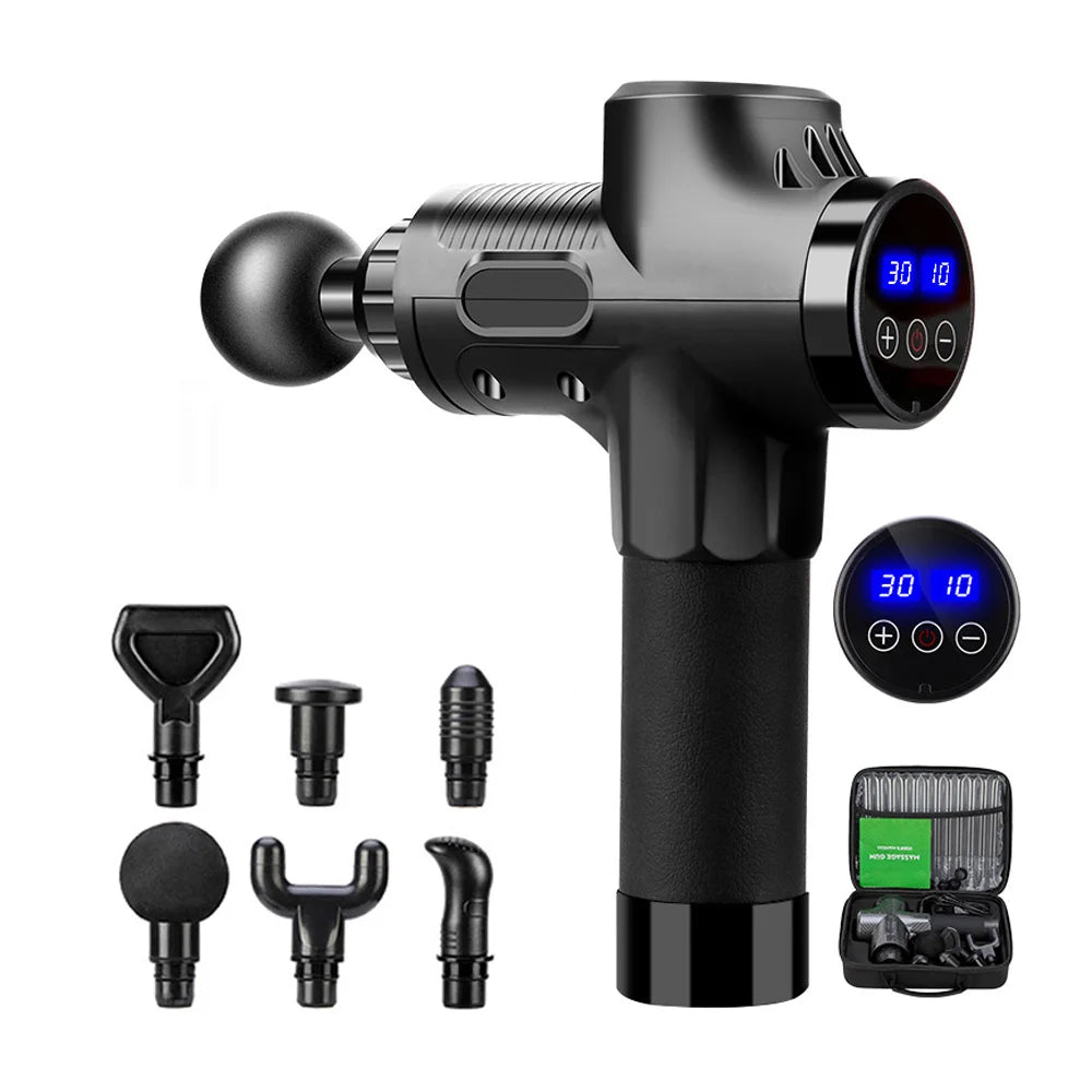 30-Speed Quiet Fascia Gun Certified Noise Reduction Muscle Relaxer Wireless Rechargeable Handheld Massager for Full Body