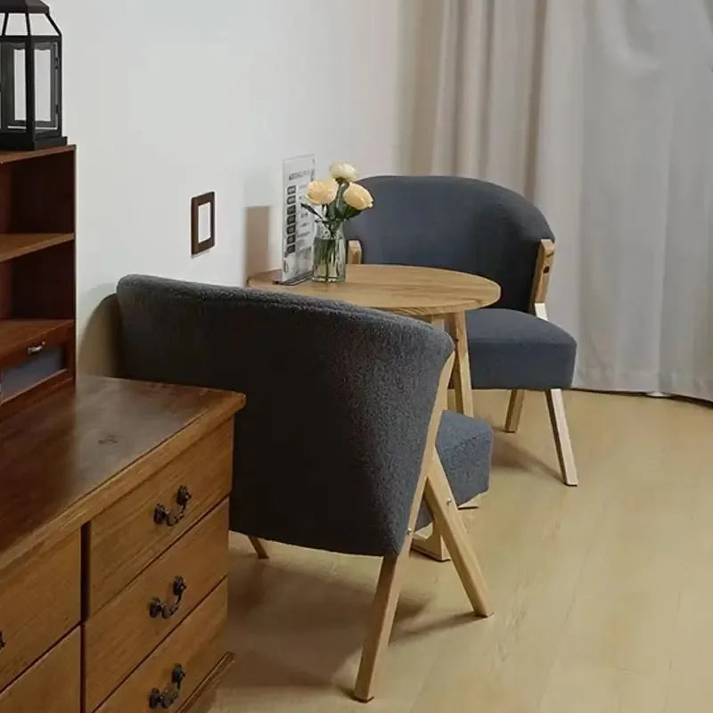 Hot Furniture Nordic, Solid Wood, Stool, Balcony, Sofa Chair, Single Leisure Chair, Hotel, Living Room, Lazy, Bedroom, Makeu