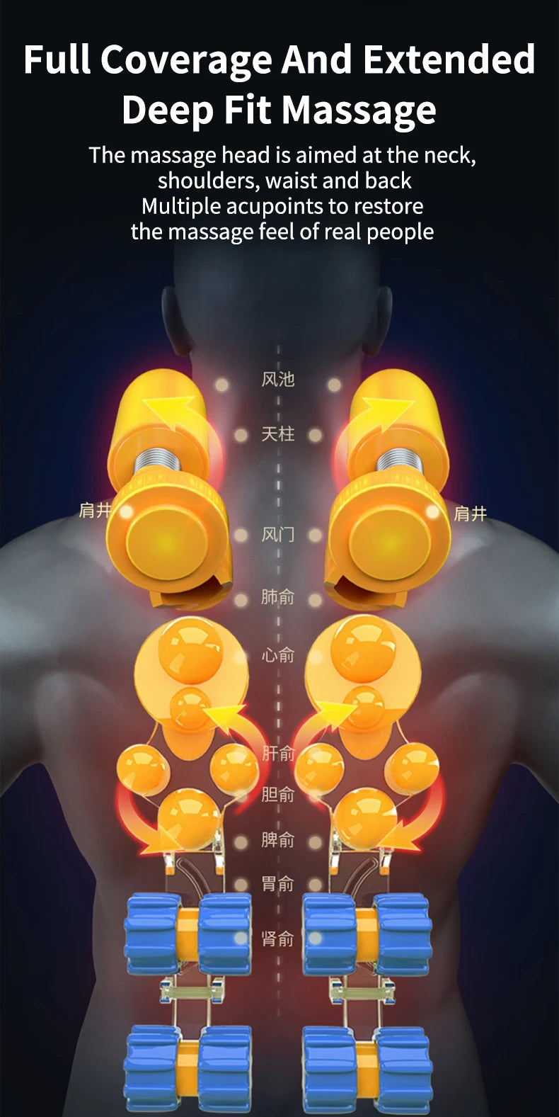 Back Waist Cervical Spine Multifunctional Full Body Neck Shoulder Electric Massage Cushion Household Kneading Shiatsu Massager