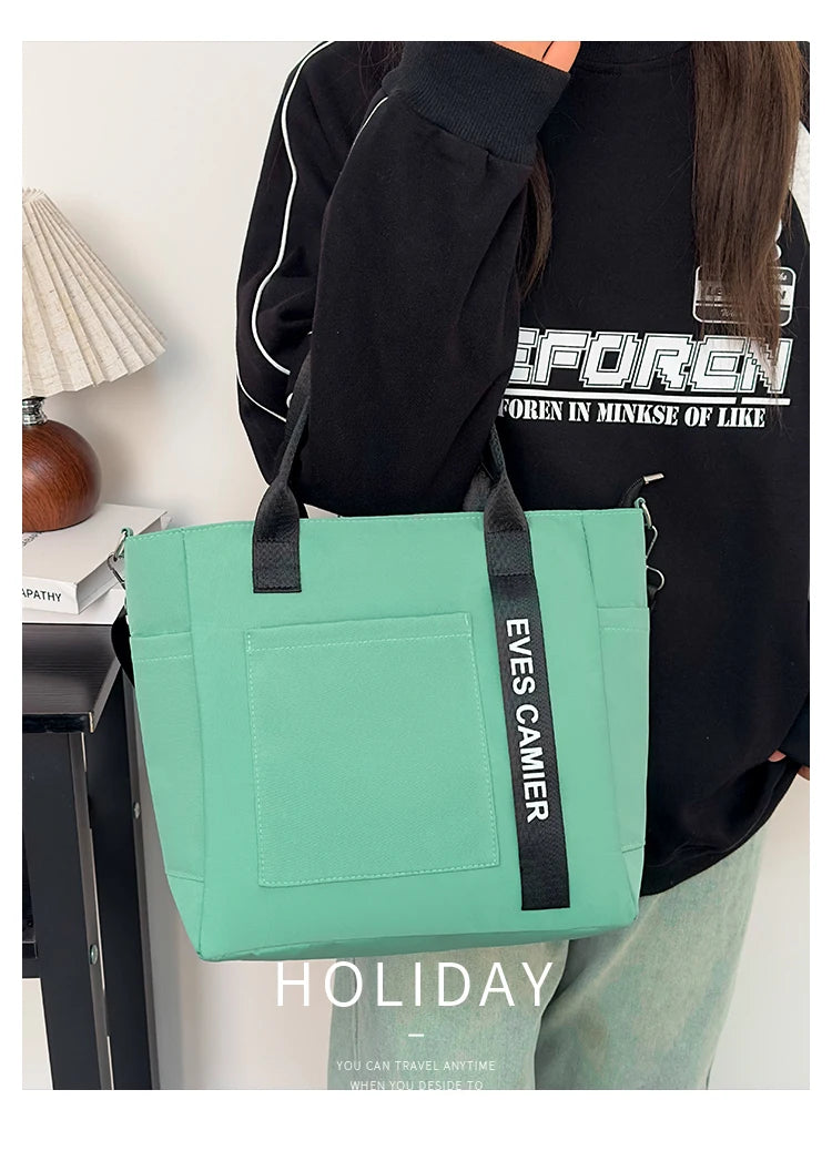 Nylon Fabric Shoulder Bag Casual Large Capacity Versatile Crossbody Bag Daily Commuting Tote Bag