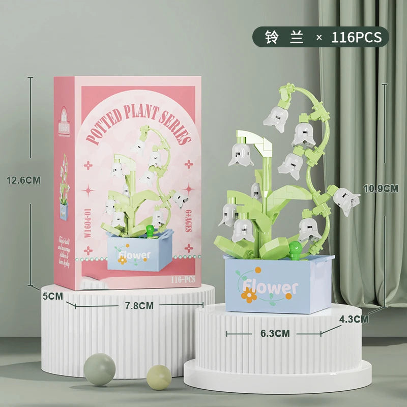 Bouquet Flower Mini Diy Building Block Toys for Children Bricks Blocks for Adults Constructor Micro Bricks Construction Set Gift