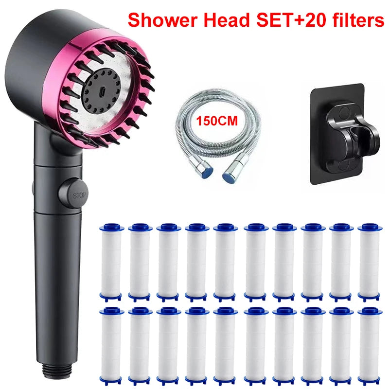 4 Modes Showerhead High Pressure Shower Head With Water Filtration Massage Shower Head Rainfall Shower Bathroom Accessories