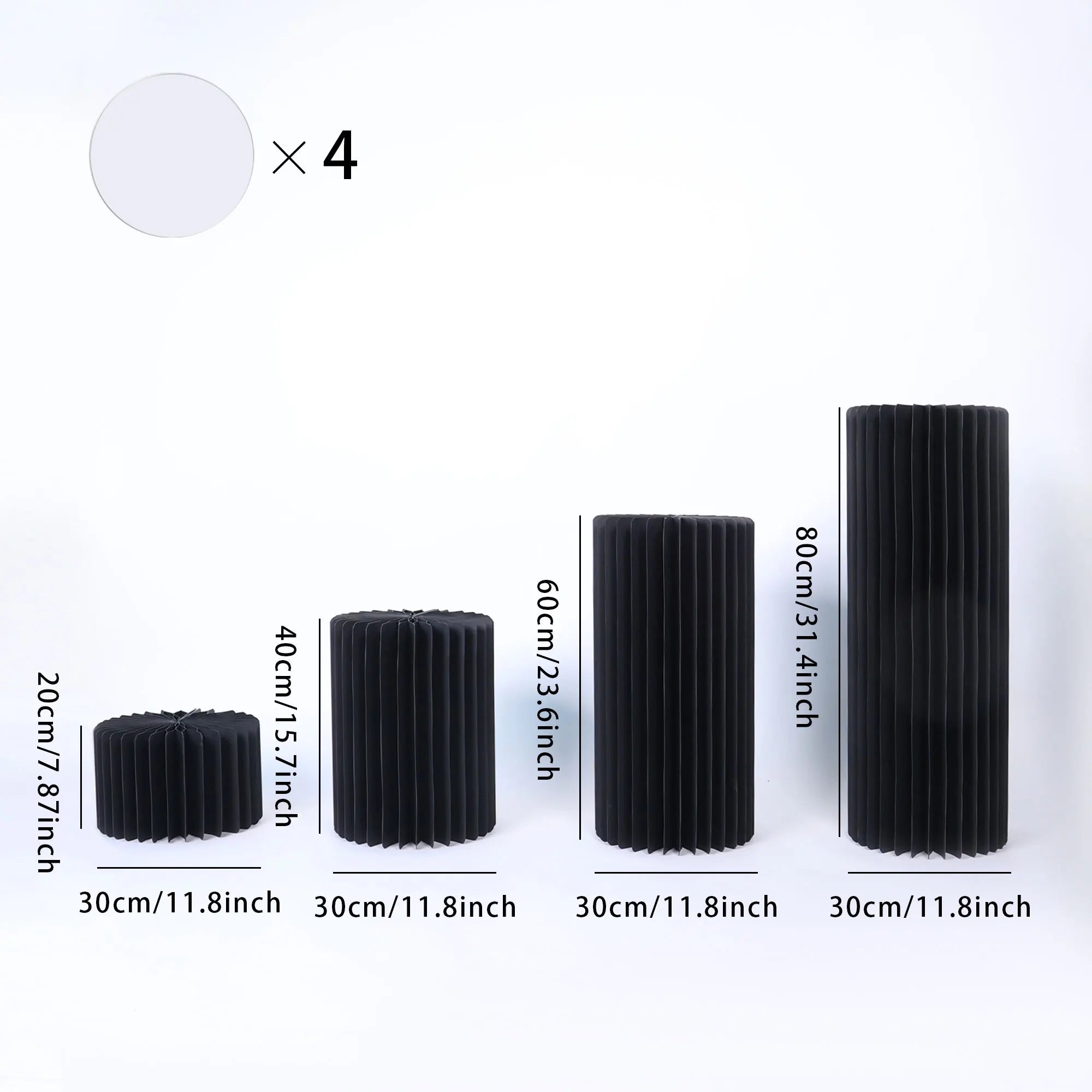 Sturdy Cardboard Column with Clear Acrylic Plate Reusable Cylinder Stands for Party,Cake Stand Pillar for Birthday Dessert Cake