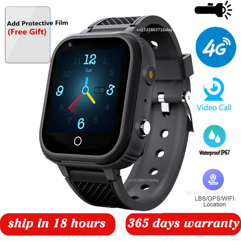 Kids 4G Smart Watch LT21 4GB GPS WIFI Video Call IP67 Waterproof Child Smartwatch Camera Monitor Tracker Location Phone Watch