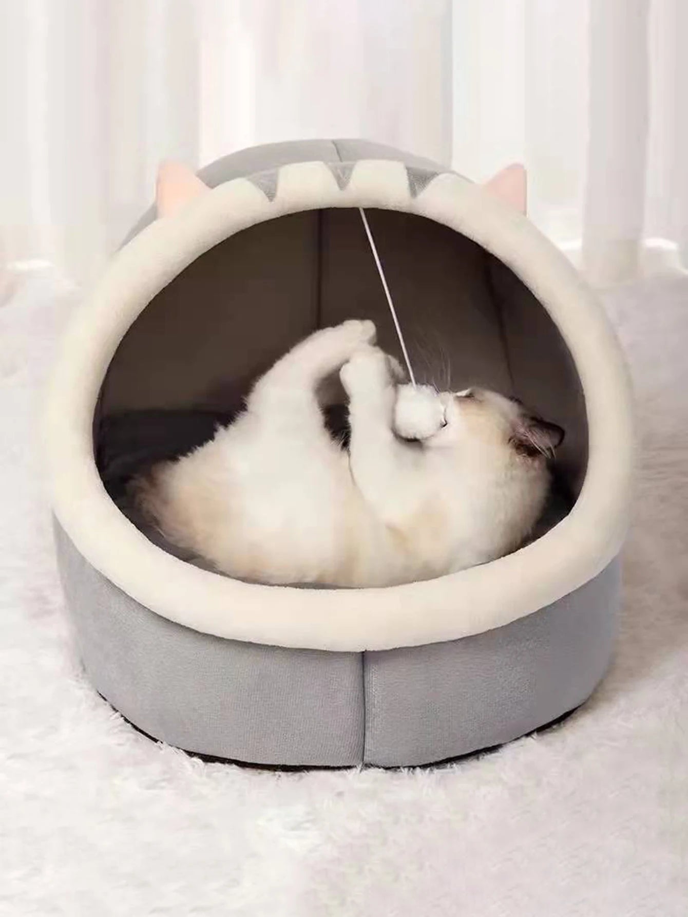 1PC Warm Winter Four Seasons Universal Semi-Closed Cute Comfortable Cat Nest Bed Warm Pet Nest