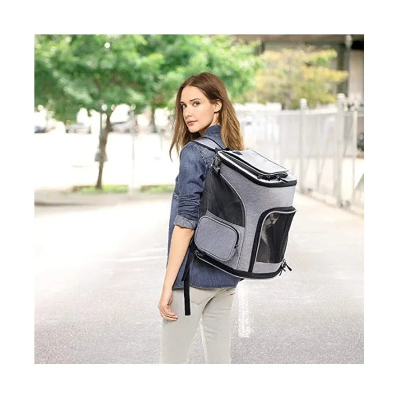 Breathable Pet Cat Carrier Backpack Foldable Expandable Large Capacity Creative Transport Travel Bag for Cats Dogs